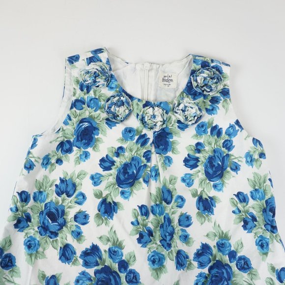 Mini Boden Sleeveless Blue and Green Floral Party Dress Size is 7-8Y - Picture 2 of 8